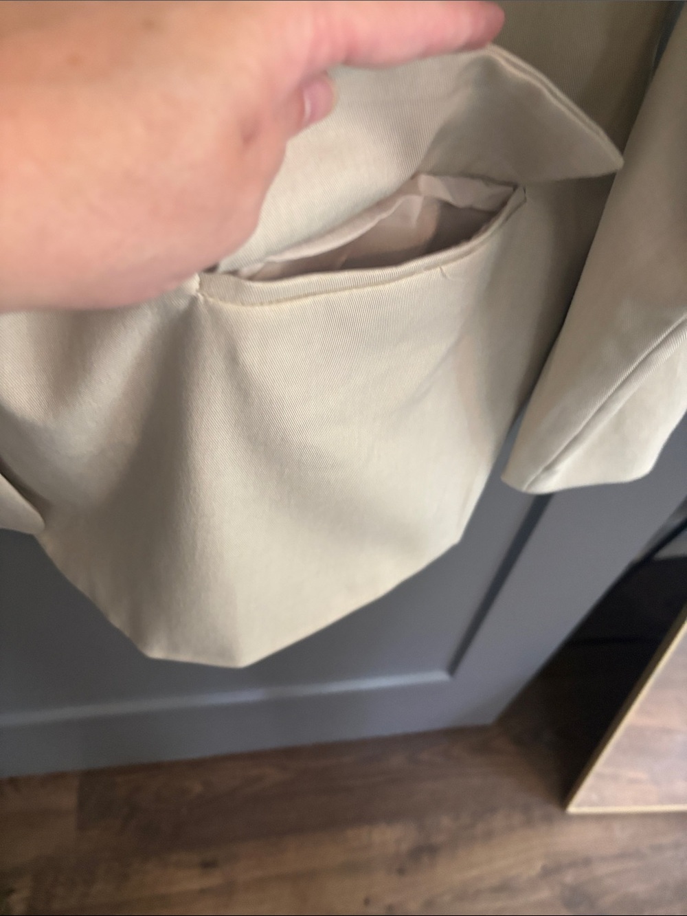 HYFVE Beige Blazer with Gray Hooded Layer built in - Picture 3 of 5
